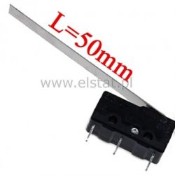 Przełącznik krańcowy z dźwignią 50mm 3A - do PCB