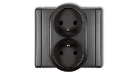 Flexi Gniazdo Podwójne Z/U Grafitowy 11Fgp-2Zp