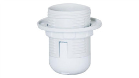 Oprawka Termoplastyczna E27-1 Kołnierz - Biała 4A, 250V