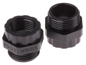 Adapter do dławnic kablowych gwint wew M16 gwint zew PG13 Nylon 66 rozmiar gwintu PG13 → M16 RS PRO