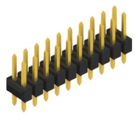 Pin header, 20 pole, pitch 2.54 mm, straight, black, 10055044