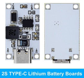 MINIATUROWY MODUŁ ŁADOWANIA AKUMULATORÓW LI-ION 2S 8,4V USB-C (BMS-70127)