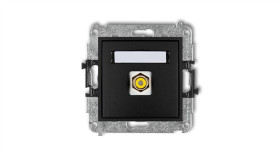 Mini Gniazdo Pojedyncze Rca (Typu Cinch - Żółty Pozłacany) Czarny Mat 12Mgrca-1