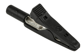 Zacisk krokodylkowy 8A izolowany 4mm Czarny Hirschmann Test & Measurement