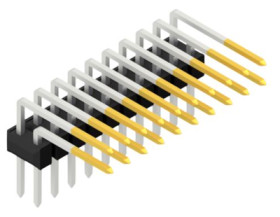 Pin header, 20 pole, pitch 2.54 mm, angled, black, SL410120S