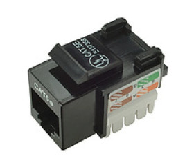 Keystone Solarix CAT5E UTP RJ45 czarny zaciski 90 stopni, SXKJ-5E-UTP-BK-90