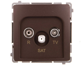Simon Basic Gniazdo antenowe RTV/SAT przelotowe czekoladowy BMZAR-SAT10/P.01/47