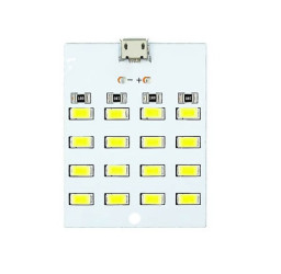 LED Panel - 3W - 5V - White Light - 16 LED Module - Micro USB