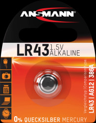 5015293 Alkaline button cell, 95 mAh, LR43