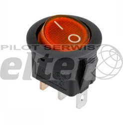 Przeł. kołys. podśw. okrągły ON-OFF AC czerwony