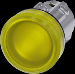 Light attachment, illuminable, waistband round, yellow, mounting Ø 22.3 mm, 3SU1051-6AA30-0AA0