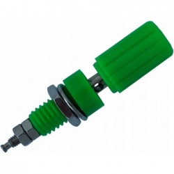 Gniazdo głośnikowe bananowe 4mm zakręcane zielone