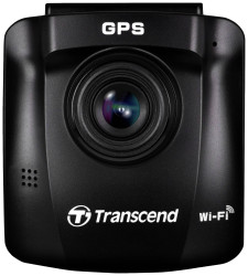 Transcend DrivePro™ 250 Kamera samochodowa Kąt widzenia w poziomie=140 ° 12 V, 24 V GPS z wykrywaniem radarów, Przebieg