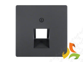 BERKER Q.1/Q.3/Q.7 Płytka czołowa do gniazda komputerowe pojedyncze UAE antracyt aksamit lakierowany 14076086 HAGER