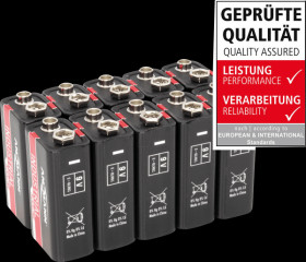 1505-0001 Pack of 10 industrial batteries, alkaline, 9 V