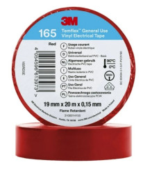 Taśma izolacyjna 19mm x 20m PVC Temflex 165 czerwona 7100184807