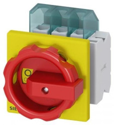 Rozłącznik główny/awaryjny 3P 32A 11.5kW AC23A 400V styki pom 1Z 1R montaż tablicowy pokrętło 4 otwory 3LD2203-1TP53