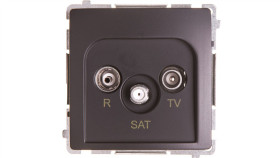 Simon Basic Gniazdo Antenowe Rtv/Sat Końcowe Grafit Matowy Bmzar-Sat1.3/1.01/28