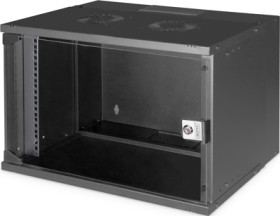 19 inch wall enclosure, 7 U, (W x H x D) 540 x 370 x 400 mm, sheet steel, black, DN-49203