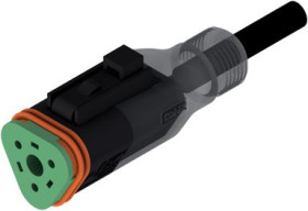 Connection cable, socket, 3 pole, straight to openend, 5m