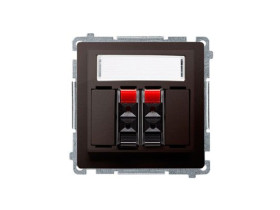 SIMON BASIC Gniazdo głośnikowe podwójne z polem opisowym (moduł) czekoladowy BMGL3.01/47 KONTAKT SIMON