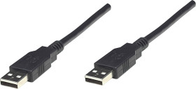 Kabel USB Manhattan Hi-Speed USB 2.0 Kabel A-Stecker auf A-Stecker 1,8m schwarz 306089, USB-A na USB-A, 1.80 m