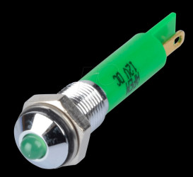 Q6P1CXXG12E Indicator LED, 12 V DC, 6 mm, FASTON, green/BrC