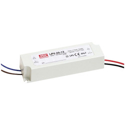 Mean Well LPV-60-5 LED transformer 5V DC 40W IP67 short circuit protection