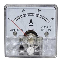 Amperomierz analog n/t 30A DC 5x5cm DH-50