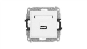 Icon Mechanizm Ładowarki Usb Pojedynczej, 5V, 2A Biały Icusb-3