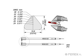 Grot W440021 (AWG 36 do 24) współpracujący z wysokotemperaturową pęsetą do ściągania izolacji WS440