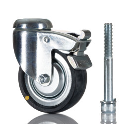 Koło samonastawne średnica kabla 75mm Trzpień gwintowany Tente 60kg wysokość całkowita 103mm