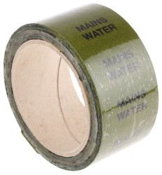 Taśma do oznaczania rur Zielony PP, winyl, text Mains Water, Dim. W 50mm x L 33m RS PRO