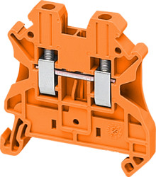 Terminal block, 2 pole, 0.2-2.5 mm², clamping points: 2, orange, screw connection, 24 A, NSYTRV22AR
