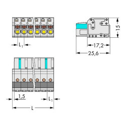 WAGO 2721-112/026-000 Female MCS-MIDI 12P 5mm Push Buttons