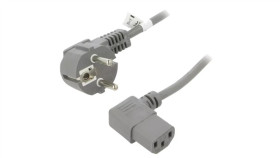 Sn325-3/07/2Gy Kabel Cee 7/7 (E/F) Wtyk Kątowy, Iec C13 Żeński 90 Pvc 2M