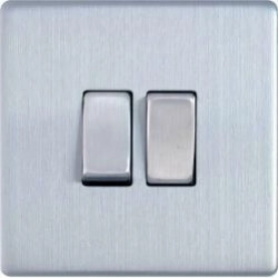 Varilight Włącznik Podwójny Metal steel stal szczotkowana klawiszowy