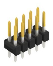 Pin header, 10 pole, pitch 2.54 mm, straight, black, 10055138