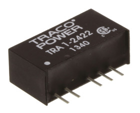 Przetwornica DC-DC, 1W, Uwe 21,6 → 26,4 V DC, Uwy ±12V dc, Iwy ±42mA, TRACOPOWER