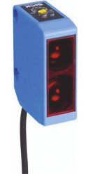 Czujniki fotoelektryczne Tłumienie tła w obudowie prostokątnej SICK z wyjściem przekaźnikowym zakres 150 mm →