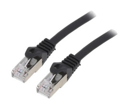 Patch cord S/FTP 6a drut Cu LSZH czarny 5m 27AWG Cablexpert PP6A-LSZHCU-BK-5M