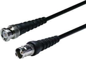 Coaxial cable, BNC plug (straight) to BNC jack (straight), 50 Ω, RG-58C/U, grommet black, 5 m, 0401246