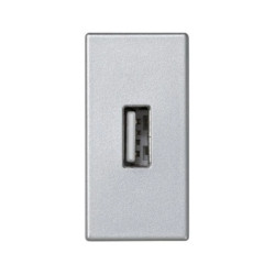 Simon Connect Płytka K45/2 złącza USB typ A żeńskie 22,5x45mm + gniazdo aluminium K128B/8