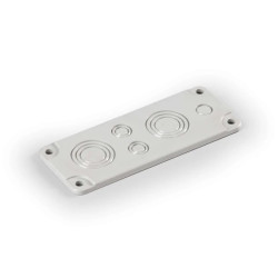 Pokrywa boczna z przetłoczeniami Cubo O 216x86mm rozmiar F2 zawiera uszczelkę PUR 2xPg21/29/36 + 2xPg9/16 + 1xPg11 PC F2253