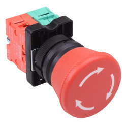 Techna PtecMushT40 40mm Emergency Stop Button Switch Plastic 10A 1NO-1NC