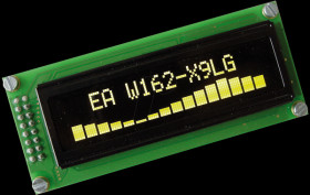 EA W162-X9LG OLED display, 2x16, 85x36mm, yellow