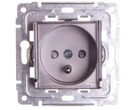 DANTE Gniazdo bryzgoszczelne z/u z przesłonami klapka transparentna inox 454139