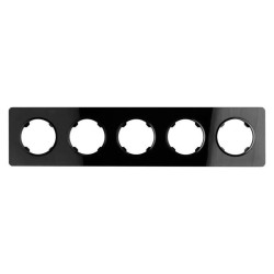Ramka pięciokrotna, szklana, czarna, OVAL Electromalt, OVA1005GB