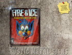 Chic Amiga Game Fire &amp;amp; Ice Box Artwork Metal Sign [632]