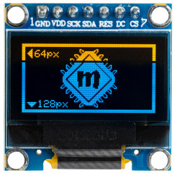 Wyświetlacz OLED 0,96" 128x64px SPI żółto-niebieski